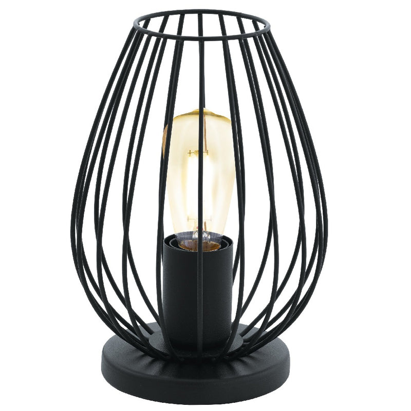 Matt Black Wire Cage Vintage Table Desk Light 23cm