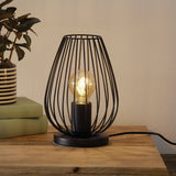 Matt Black Wire Tulip Design Table Light