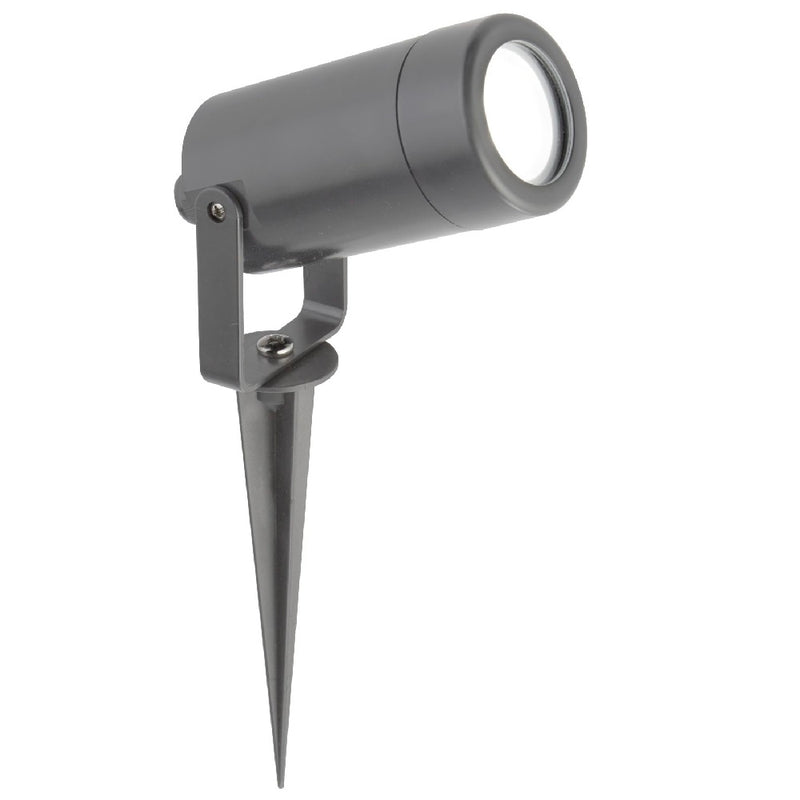 Grey Outdoor Modern Cylinder Ground Spike Garden Spotlight IP44