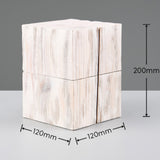 White Wood Cube Square Table Light