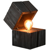 Black Wooden Retro Cube Desk Light
