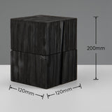 Black Wood Cube Square Table Light