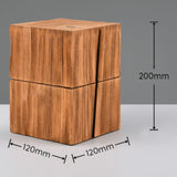 Natural Wood Cube Square Table Light