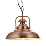 Copper Vintage Industrial Dome Pendant Light 32cm