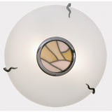 Oaks 5170 BE Tiffany Beige 2 Lamp Round Flush Light