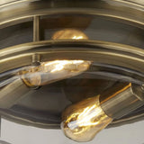 Aged Brass Vintage Round Flush Bathroom Lighting