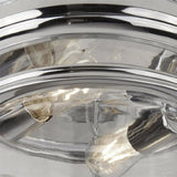 Silver & Clear Glass Retro Circular Bath Room Light