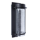 Lutec Black Outdoor Vintage Seeded Glass Wall Light