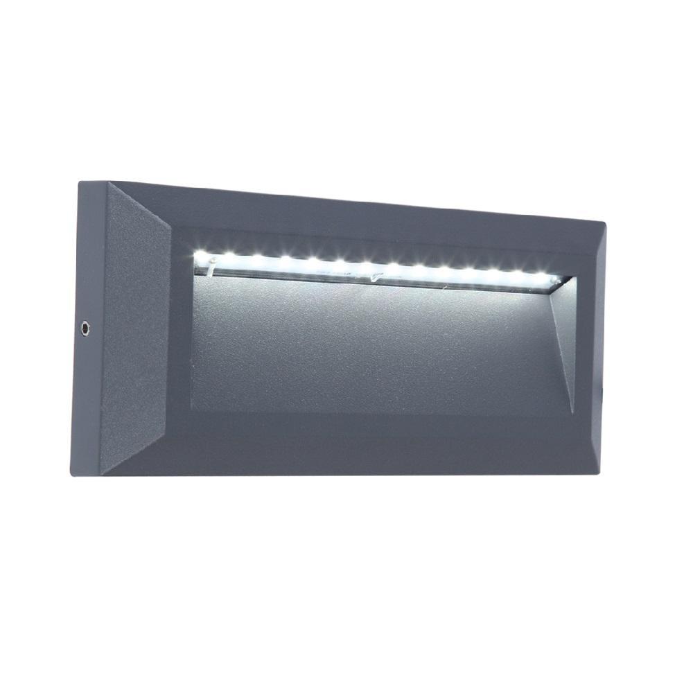 LED Anthracite Outdoor Rectangular Surface Mount Brick Down Light 10W ...