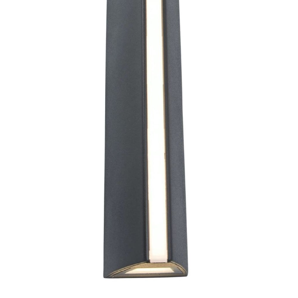 LED Anthracite Outdoor Modern Triangular Up & Down Wall Light ...