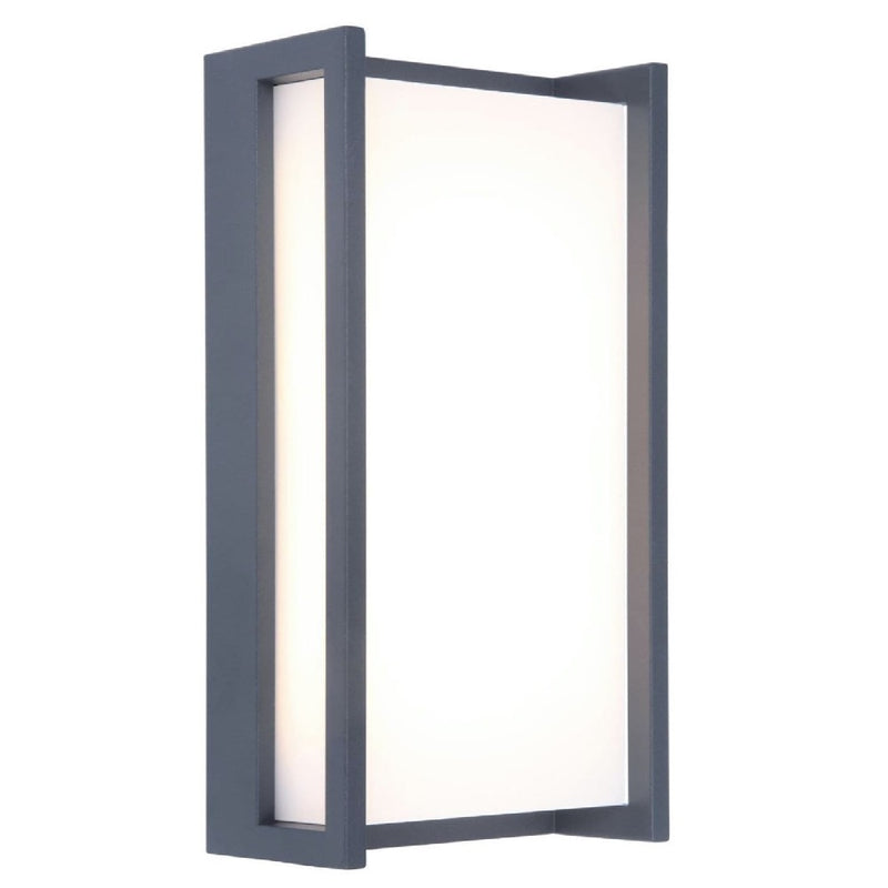 LED Anthracite Outdoor Modern Rectangular Flush Wall Light 