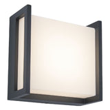 LED Anthracite Outdoor Modern Square Flush Wall Light 