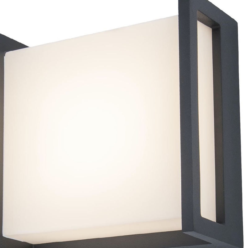 Dark Grey Exterior Flush Wall Light