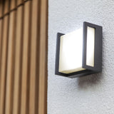 Anthracite Modern Square Outdoor Flush Wall Light