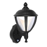 Lutec 5260103012 Unite LED Black Outdoor Vintage Coach Up Lantern Wall Light with PIR