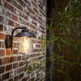 Black Vintage Down Lantern Outdoor Wall Light