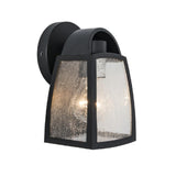 Lutec 5273701012 Kelsey Black & Seeded Glass Outdoor Vintage Down Lantern Wall Light 20cm