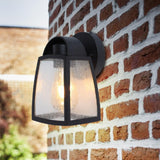 Lutec Black Vintage Rain Effect Outdoor Wall Light