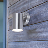 Lutec LED Stainless Steel Outdoor Modern Cylinder Down Wall Light