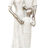 Embracing Mom Dad and Child Gift White & Chrome