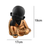 Black & Gold Buddha Cherub Child Thinking