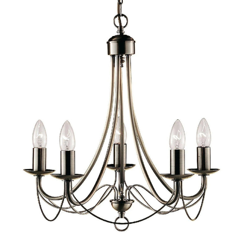 Antique Brass Classic Traditional Vintage 5 Lamp Pendant Light 46cm