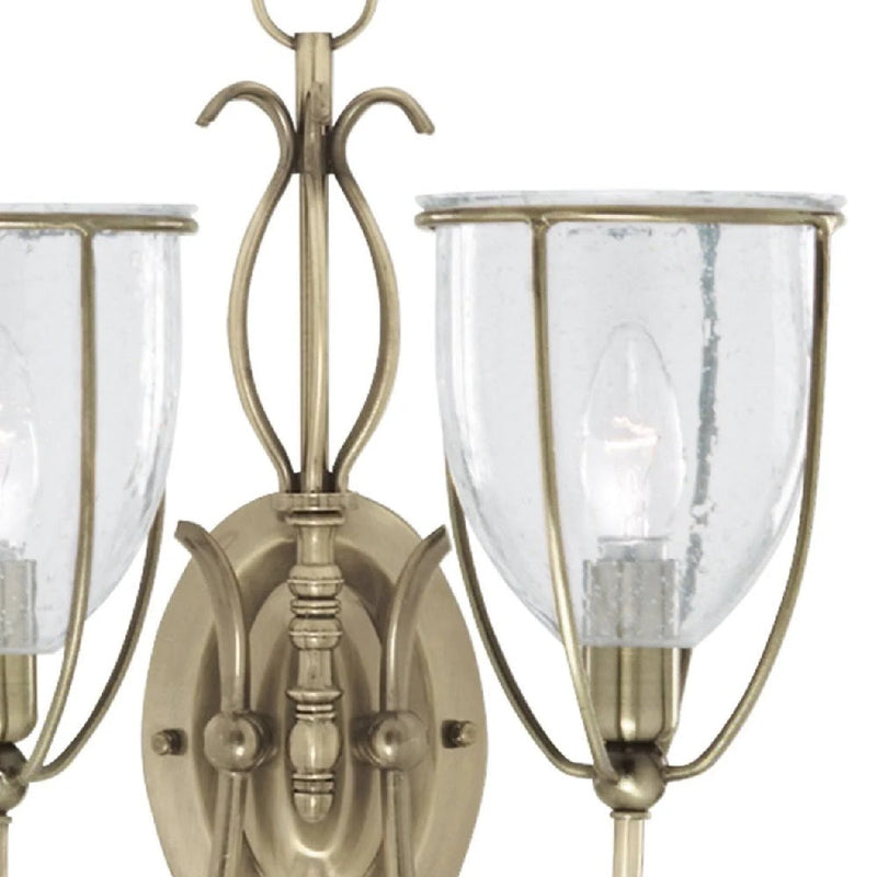 Brass & Rainwater Glass Retro Wall Light