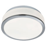 Britalia BRT330043 Satin Chrome & Opal Glass Bathroom Modern Round Flush 230mm