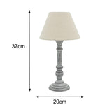 Small Grey Washed Wooden Table Lamp