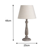 Medium Grey Washed Wooden Table Lamp