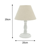 Small White Washed Wooden Table Lamp