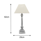 Tall Grey Washed Wooden Table Lamp