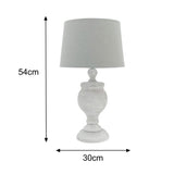 Large Grey Stone Wooden Table Lamp