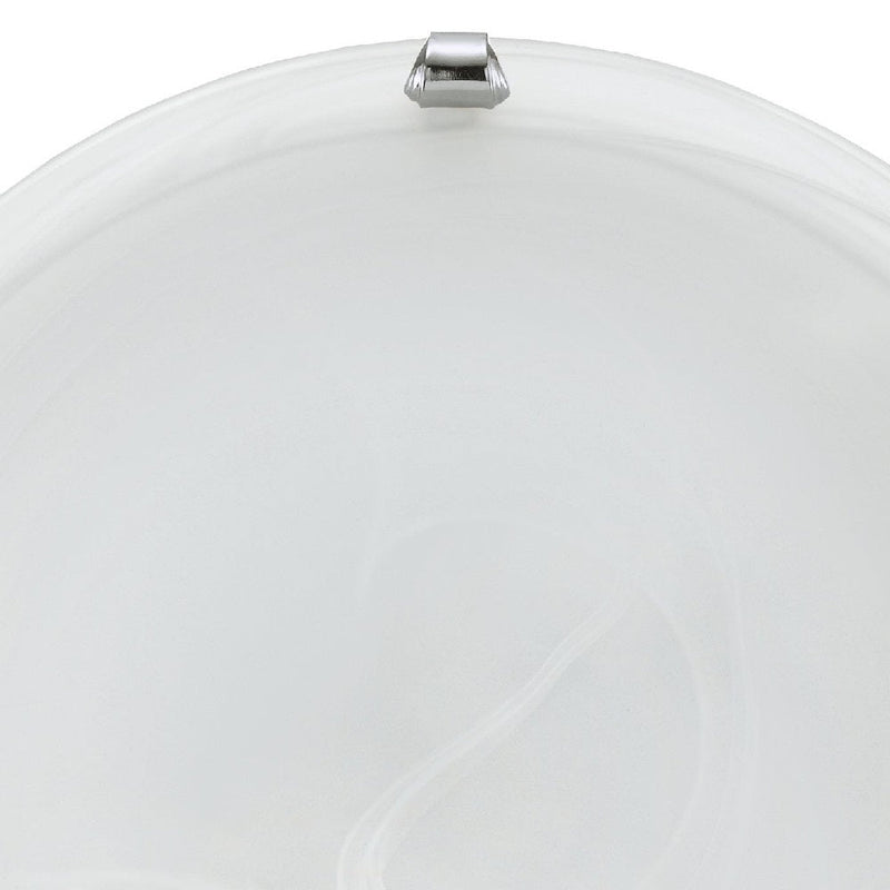 Alabaster White Glass Flush Round Wall Light