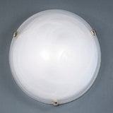 White Glass Flush Circular Wall Light