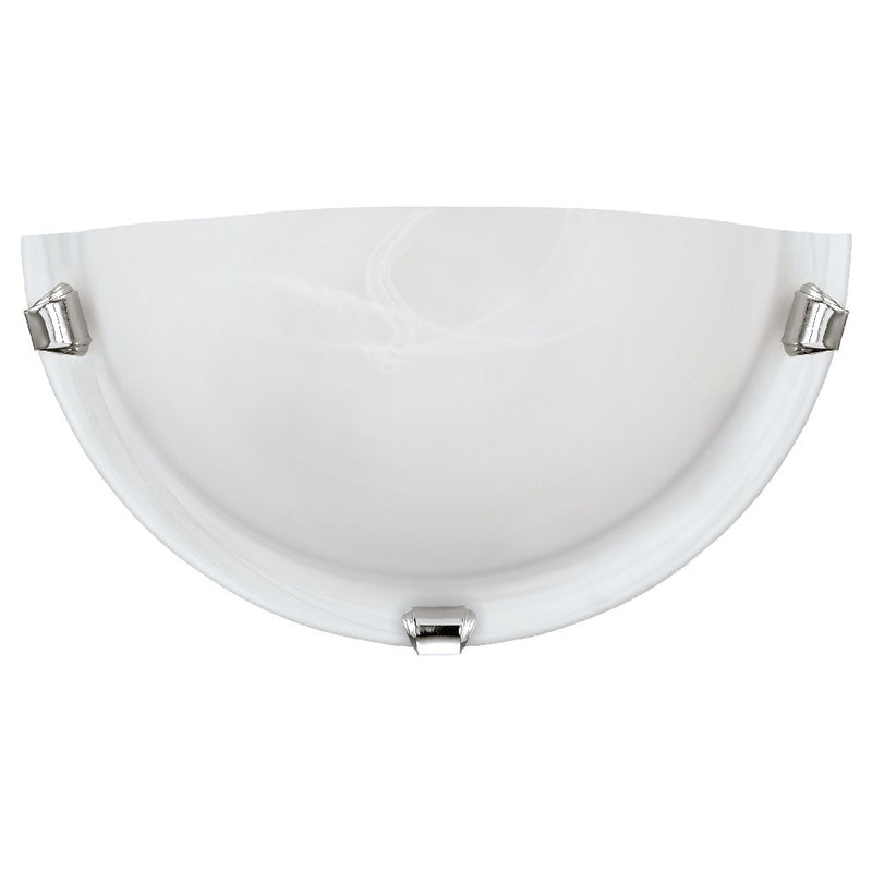 White Alabaster Glass & Chrome Wall Light
