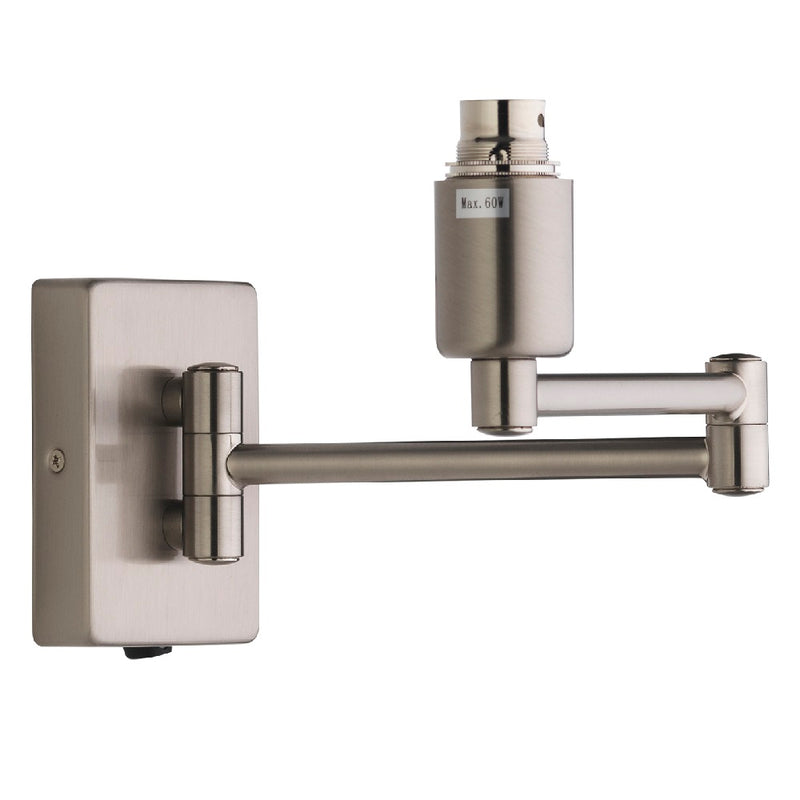 Antique Chrome Vintage Switched Double Swing Arm Wall Light Bracket