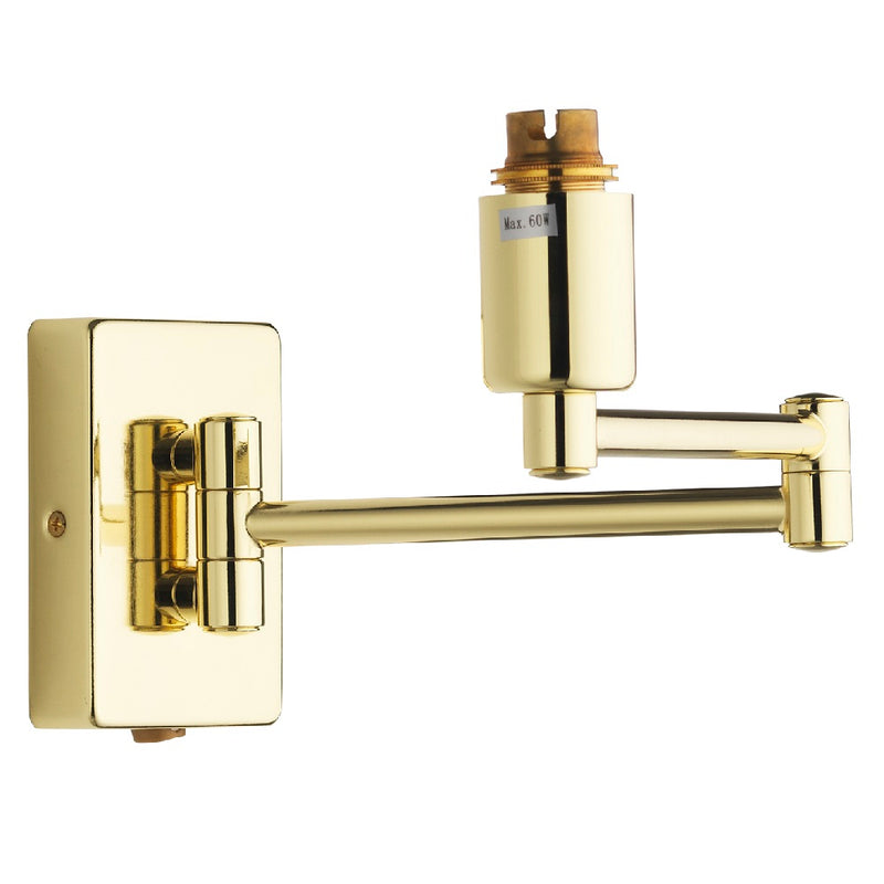 Polished Brass Double Swing Arm Wall Bracket