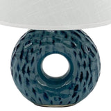 Blue Ceramic Round Table Desk Lamp
