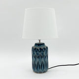 Blue Ceramic Retro Cylinder Table Lamp