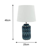 Ceramic Blue Table Lamp with White Lampshade