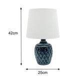 Ceramic Blue Table Lamp with White Lampshade