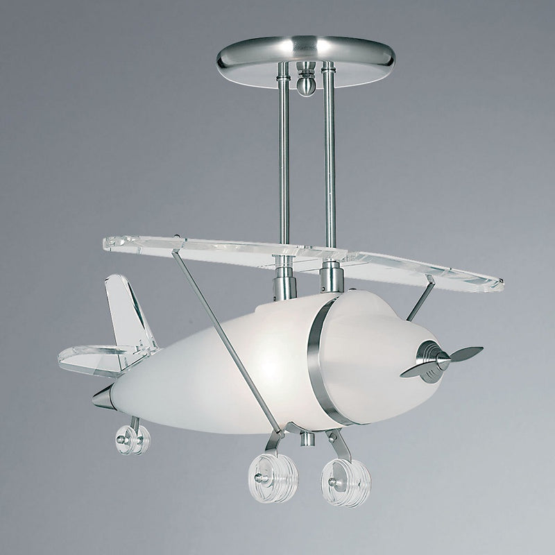 Silver & Glass Aeroplane Ceiling Light