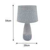 Ceramic Grey Table Lamp with Lampshade