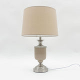 Beige Ceramic Retro Ribbed Table Lamp