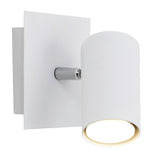 White Modern 1 Lamp Square Plate Cylindrical Head Spot Light