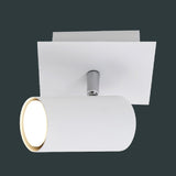 White Modern Single Square Plate Round Head Spotlight