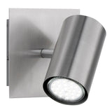 Satin Nickel Modern 1 Lamp Square Plate Cylindrical Head Spot Light
