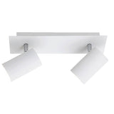 White Modern 2 Lamp Square Plate Bar Cylindrical Head Spot Light