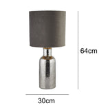 Polished Table Lamp with Grey Shade